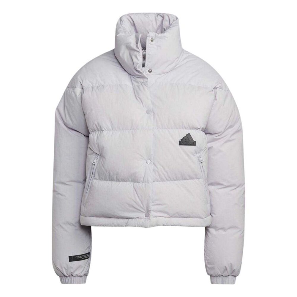 Adidas Womens/Ladies Patterned Ribbed Heavyweight Puffer Jacket / Purple
